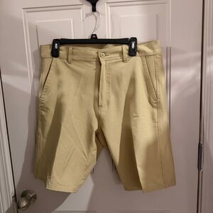 burnside Men's Flat-Front Khaki Shorts